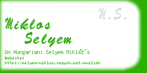 miklos selyem business card